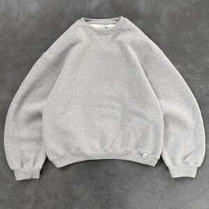 Akimbo Grey Crewneck Baggy Sweatshirt Thick Cotton Made in USA